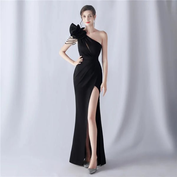 Elegant Off Shoulder Holiday Dress for Formal Occasions